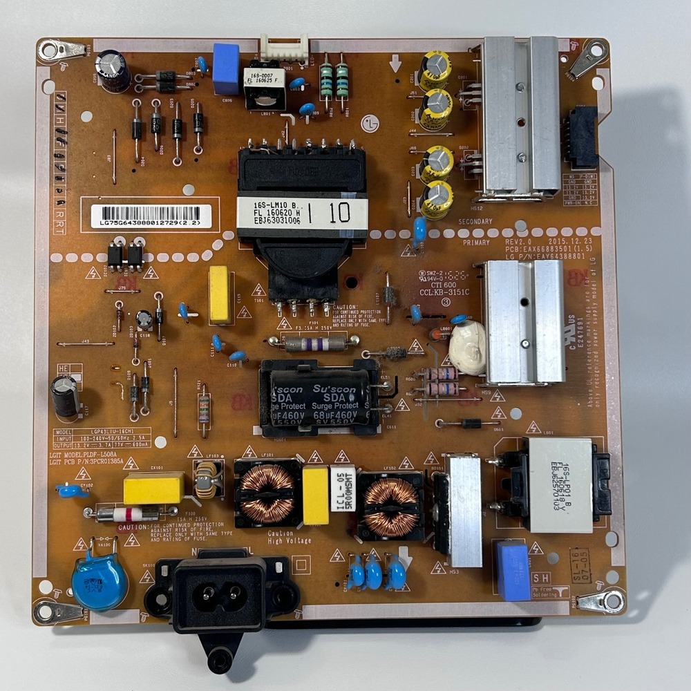 LG Power Supply Board EAY64388801 EAX66883501 (1.5) REV2.0 TV Part